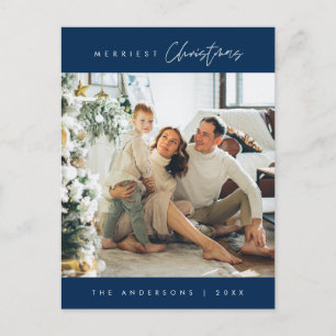 Carte Postale Photo de famille de Noël la plus agréable, Emerald