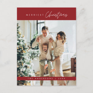 Carte Postale Photo de famille de Noël la plus agréable, minimal