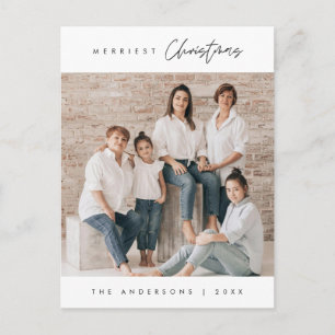 Carte Postale Photo de famille de Noël la plus agréable, minimal