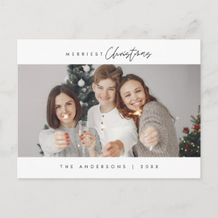 Carte Postale Photo de famille de Noël la plus agréable, minimal