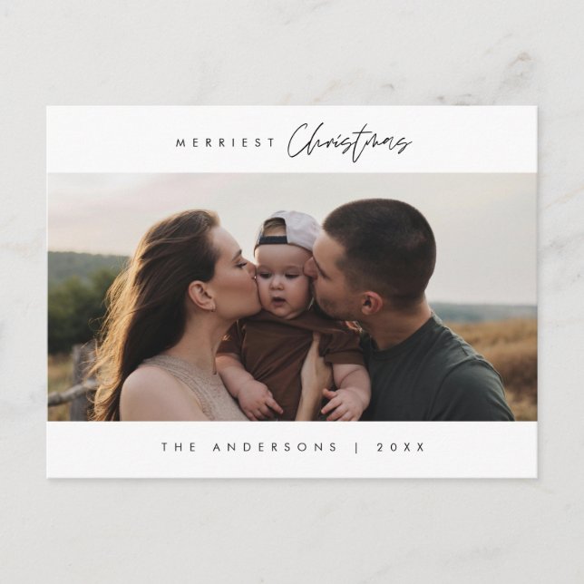 Carte Postale Photo de famille de Noël la plus agréable, Modern  (Devant)