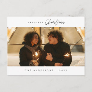 Carte Postale Photo de famille de Noël la plus agréable, Romance