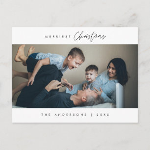 Carte Postale Photo de famille de Noël la plus joyeuse, Bonheur 