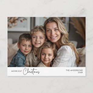Carte Postale Photo de famille de Noël la plus joyeuse, Happy d'