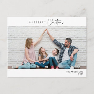 Carte Postale Photo de famille de Noël la plus joyeuse, Happy d'