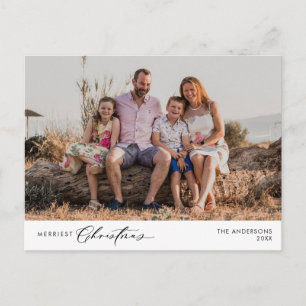Carte Postale Photo de famille de Noël la plus joyeuse, Happy d'
