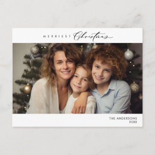 Carte Postale Photo de famille de Noël la plus joyeuse, Happy d'