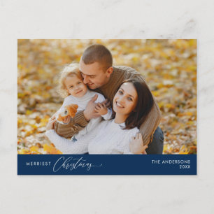 Carte Postale Photo de famille de Noël la plus joyeuse, Happy d'