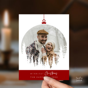 Carte Postale Photo de famille de Noël la plus joyeuse, superpos