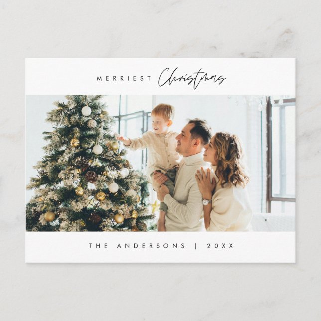 Carte Postale Photo de famille de Noël le plus joyeux, Bonheur c (Devant)