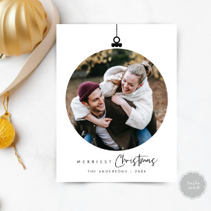 Carte Postale Photo de famille de Noël le plus joyeux, Vœux Boul