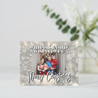 Carte Postale Photo de famille enneigée pour Noël