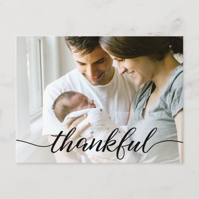 Carte Postale Photo de famille merci Baby Faire-part de naissanc (Devant)