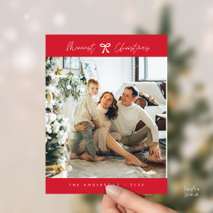 Carte Postale Photo de famille minimaliste moderne, thème Bow ro