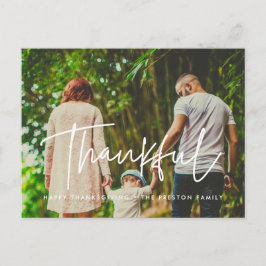 Carte Postale Photo de famille moderne de Thanksgiving reconnais