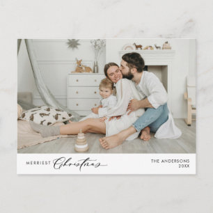 Carte Postale Photo de famille Noël le plus joyeux, Bonheur d'hi