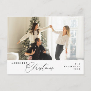 Carte Postale Photo de famille Noël le plus joyeux, Vœux de sais
