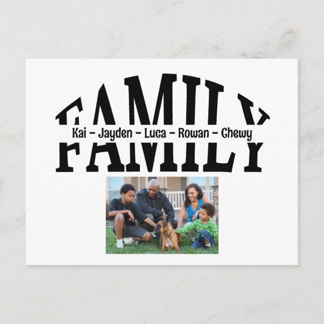 Carte Postale Photo de famille simple et moderne (Devant)