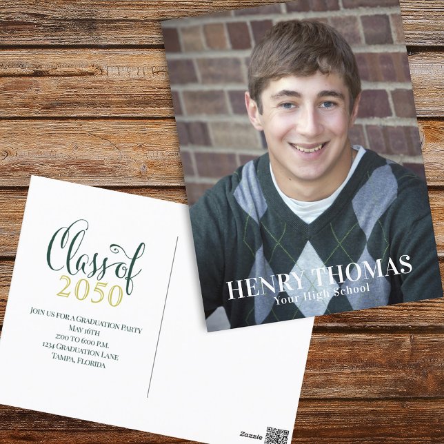 Carte Postale Photo De Graduation Moderne Minimaliste Classe De  (Créateur téléchargé)