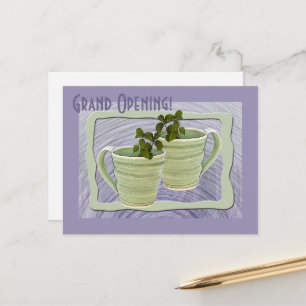 Carte Postale Photo de grands mugs verts en spirale ouverture ve