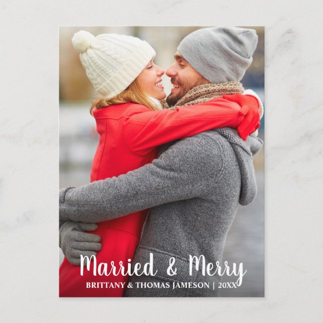 Carte postale photo de jeunes mariés & Mariés et J (Devant)