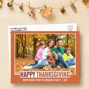 Carte Postale Photo de la famille du Bon thanksgiving moderne