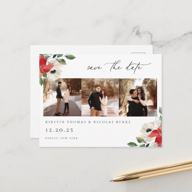 Carte Postale Photo de la flore botanique d'hiver (Devant/Arrière en situation)