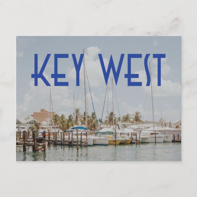 Carte Postale Photo de la marina Key West Florida avec bateaux (Devant)