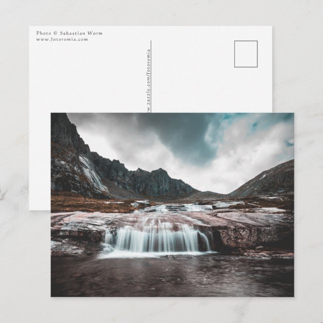 Carte Postale Photo de la nature de la cascade (Devant / Derrière)