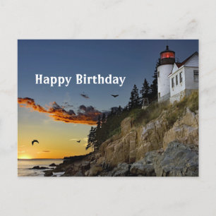 Carte Postale Photo de l'anniversaire du phare de Bass Harbor da