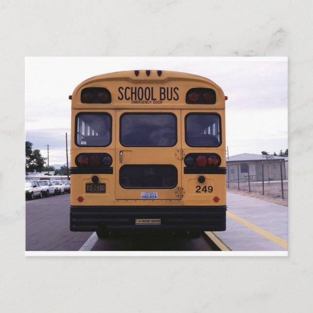 Carte Postale Photo de l'autobus scolaire (Devant)
