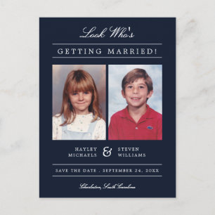 Carte Postale Photo de l'enfant Enregistrer la date   Marine