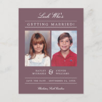 Photo de l'enfant Enregistrer la date | Mauve