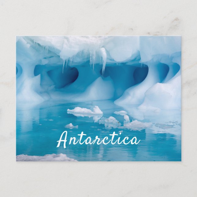 Carte Postale Photo de l'iceberg Antarctique avec texte (Devant)