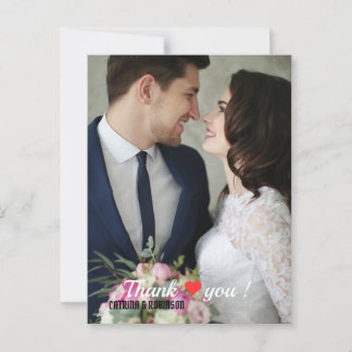 Carte Postale Photo de mariage au cœur de l'amour élégant