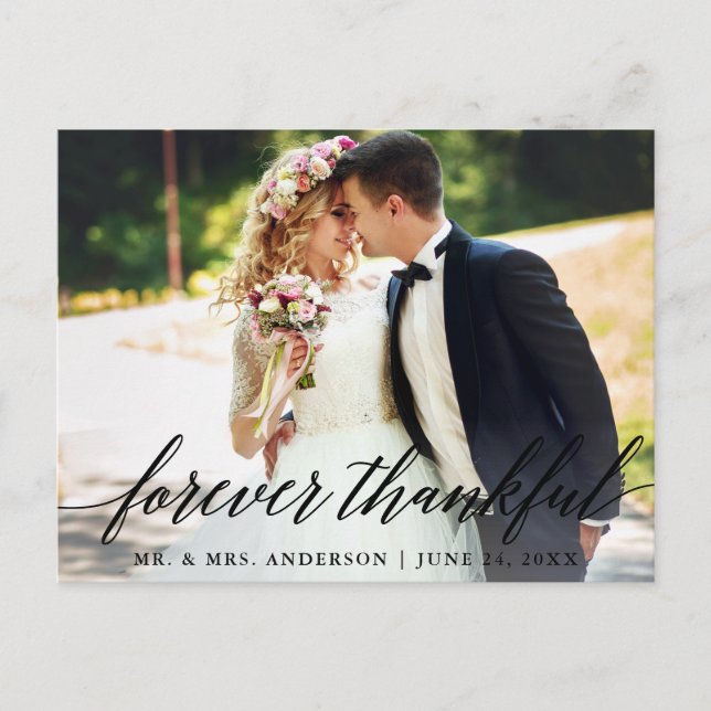 Carte Postale Photo de mariage de calligraphie Toujours reconnai (Devant)