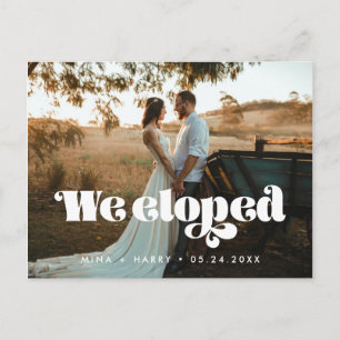 Carte Postale Photo de mariage écriture rétro vintage