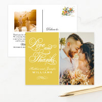 Photo de mariage jaune orné Love and Thanks