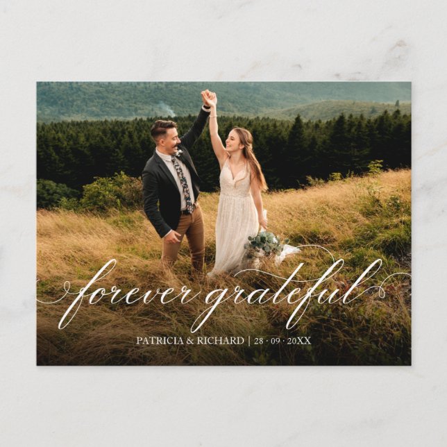 Carte Postale Photo de Merci Mariage pour toujours gracieux (Devant)