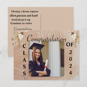 Carte Postale Photo de message de fin d'études personnalisé 