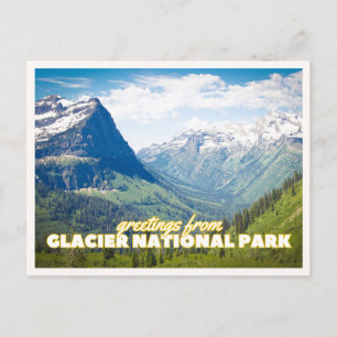 Carte Postale Photo de montagne du parc national de Glacier
