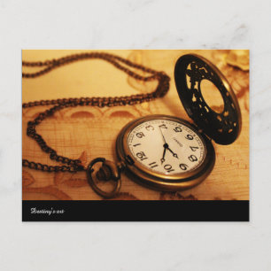 Carte Postale photo de montre de poche vintage