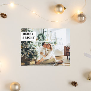 Carte Postale Photo de Noël en famille Joyeux lumineux Vacan