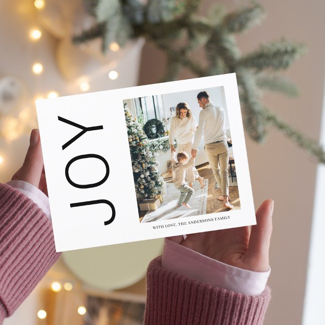 Carte Postale Photo de Noël en famille | Simple Joie des Fêtes  (Créateur téléchargé)