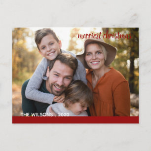 Carte Postale photo de Noël la plus belle photo de script modern