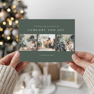Carte Postale Photo de Noël moderne Confort et Joie
