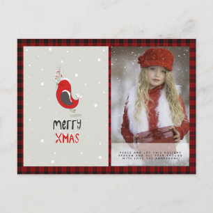 Carte Postale Photo de Noël Nouvel An carreaux de Buffalo Folkar