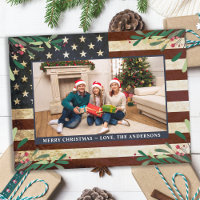 Photo de Noël Patriotique drapeau américain Vintag