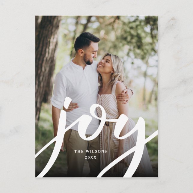 Carte Postale Photo de Noël simple Joie (Devant)