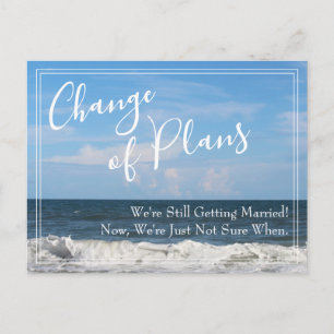 Carte Postale Photo de plage Changement de plans Reporté Mariage